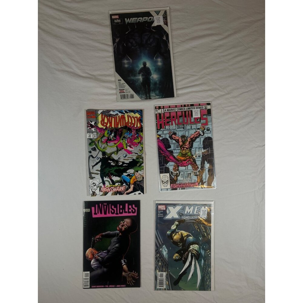 Marvel Comic Book Lot Of 5 Issues: Weapon X Dr. Strange Hercules Invisibles & X-